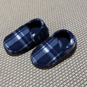 Toddler Wonder Nation Blue Plaid Kids Slippers